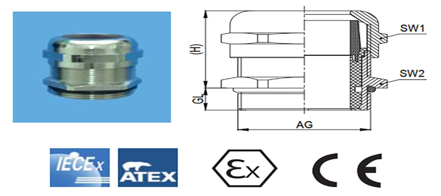 Ledakan-bukti Metal Cable Gland111