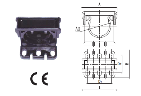 Dimole ọpọn pẹlu Six Iho