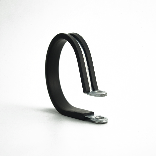 Galvanized steel and silicone rubber clamp