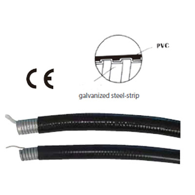 Metal conduit with smooth PVC sheathing